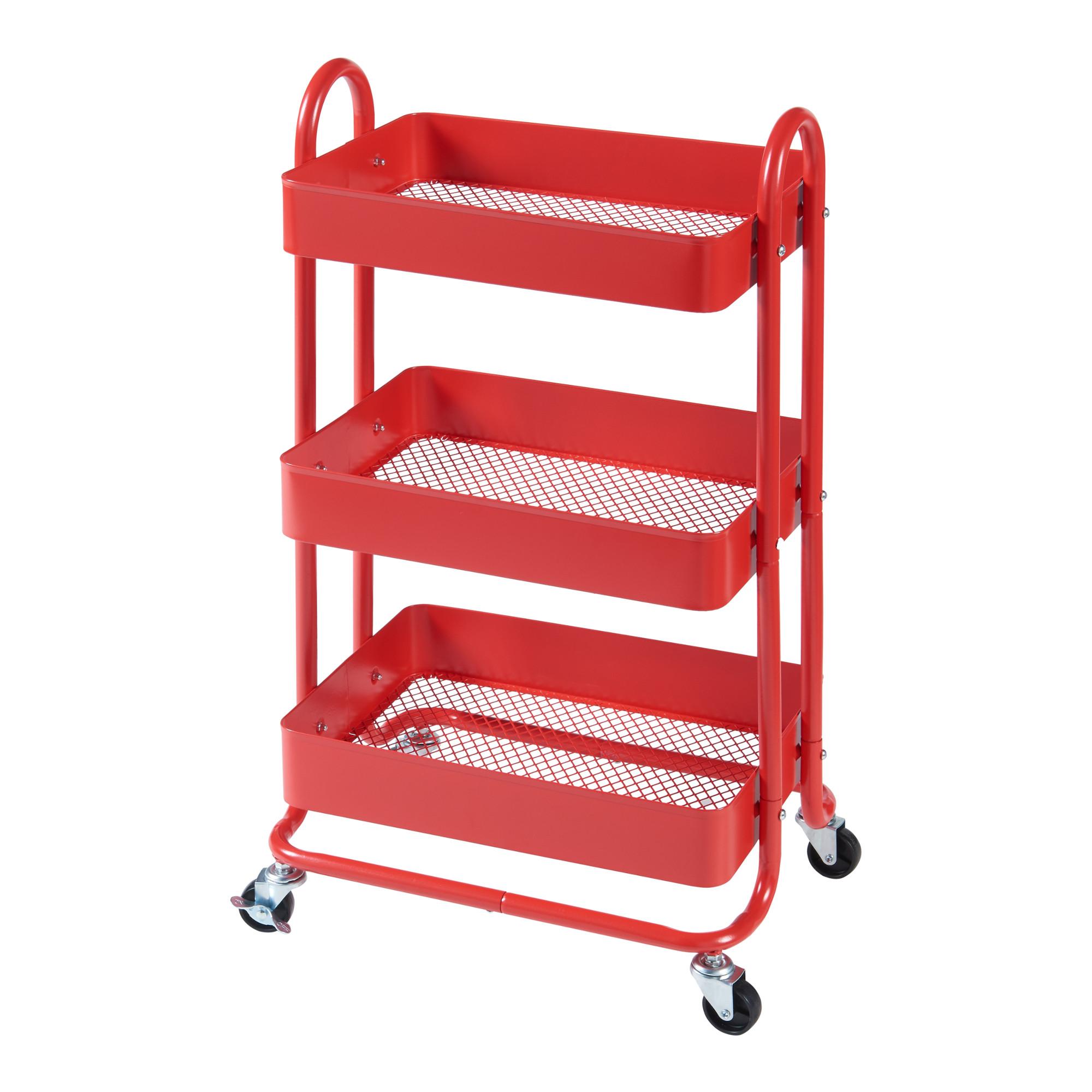 SERVIERWAGEN Pyhäntä - Rot, Metall (46/78.5/35cm) - [en.casa]