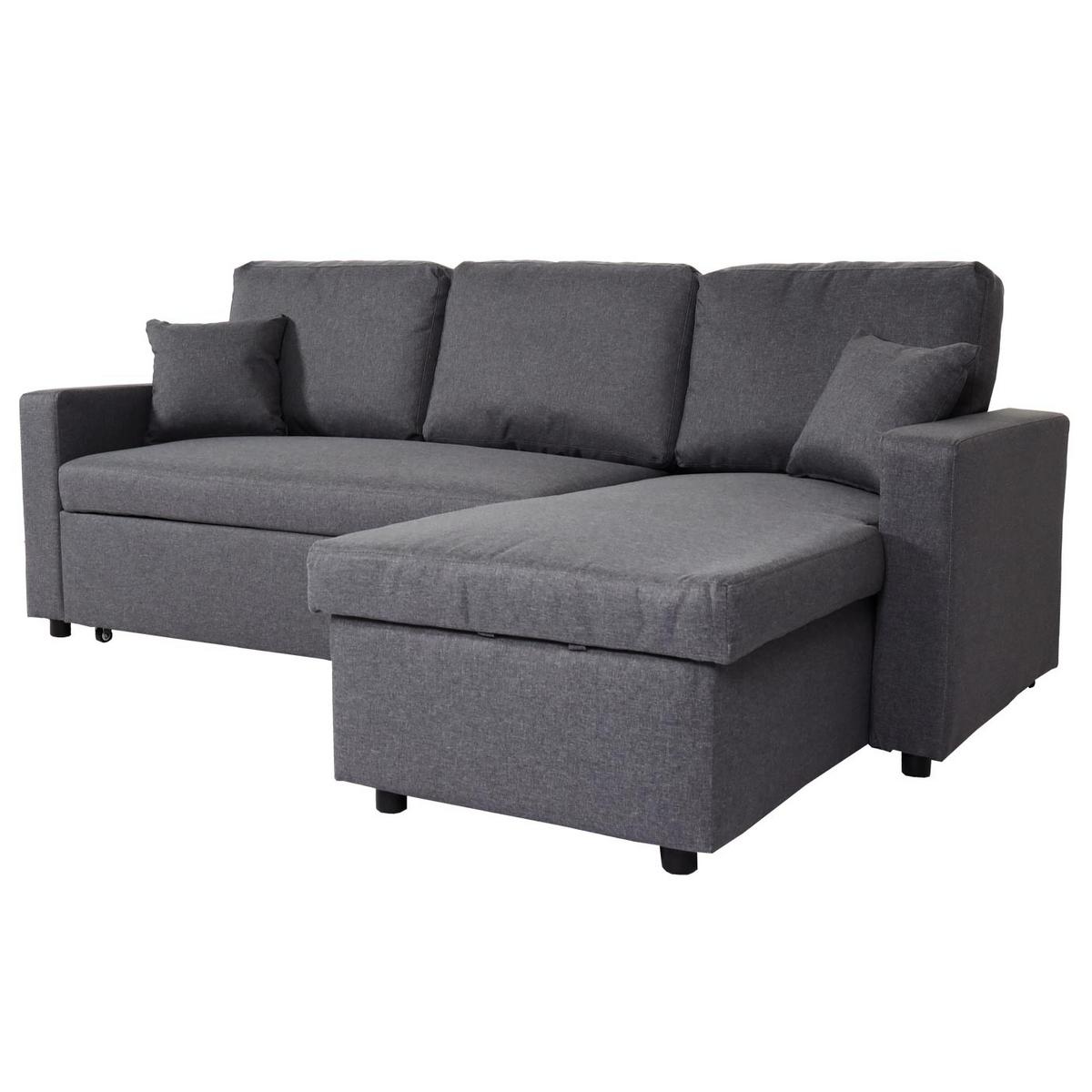 ECKSOFA MIT BETTKASTEN Grau - Dunkelgrau/Grau, Textil (228/151cm) - MCW