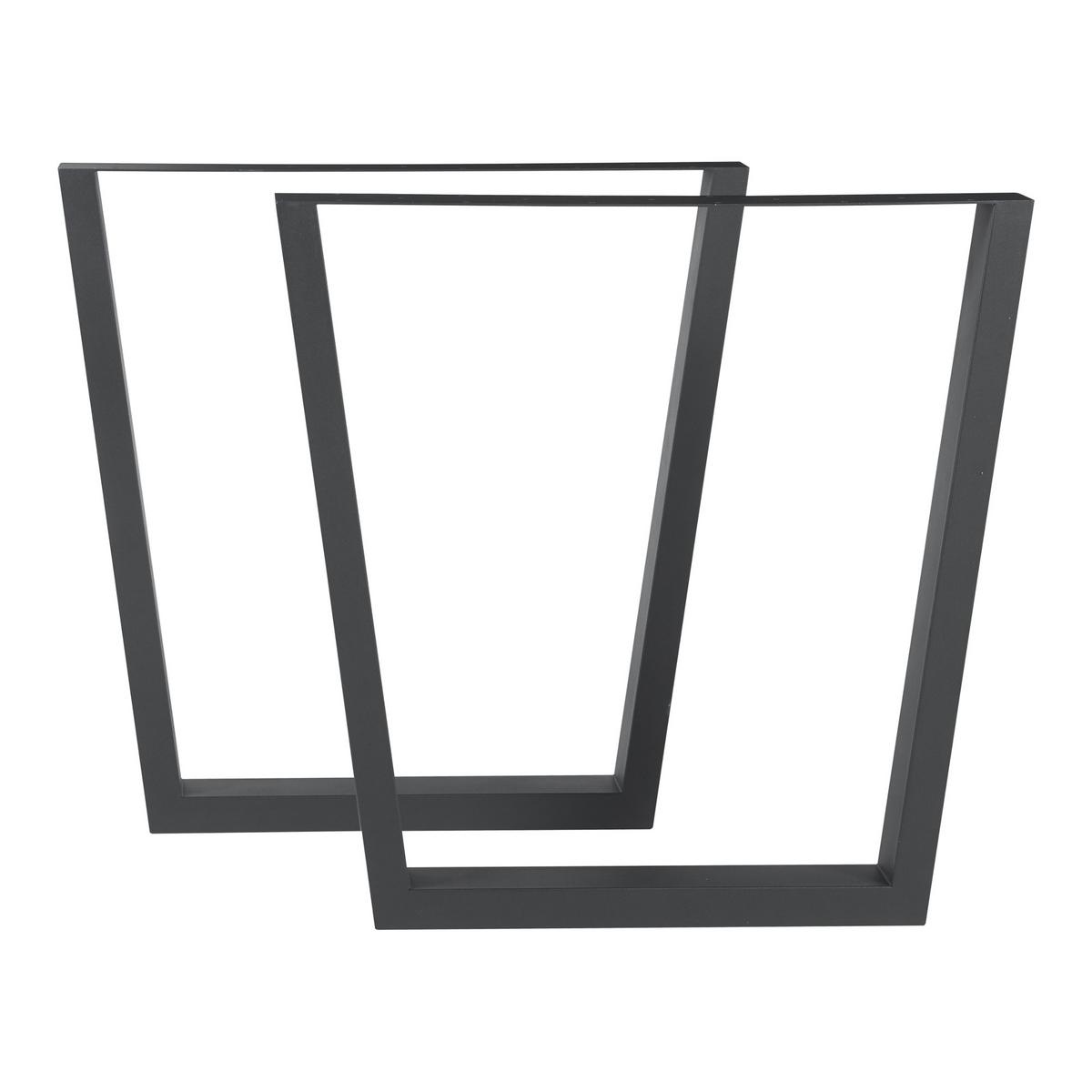 TISCHGESTELL-SET 2 TLG. Lalling - Schwarz, Metall (75/72/8cm) - [en.casa]