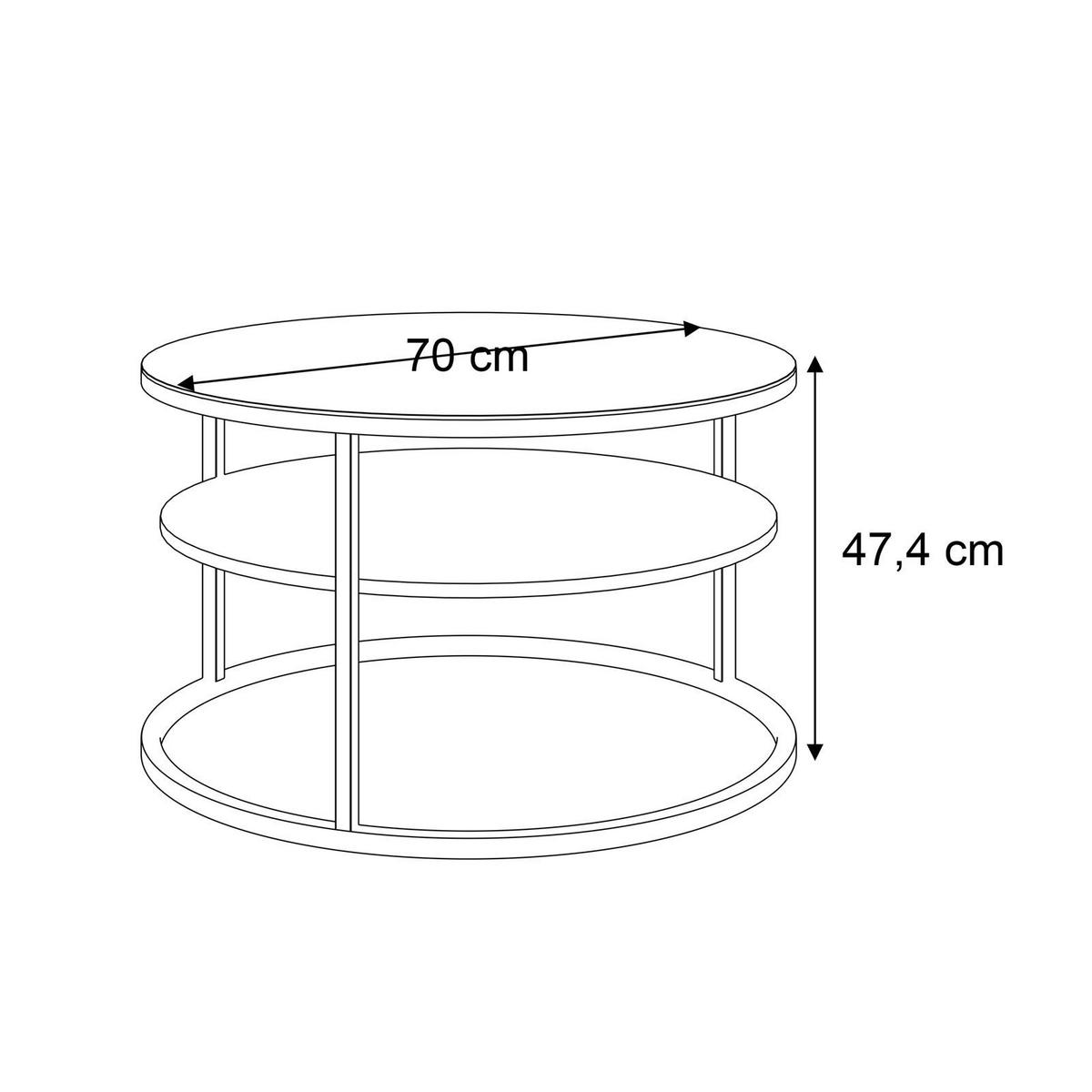 COUCHTISCH CIRI GLASS mit Regal - Hellgrau/Schwarz, Glas (70/70/47.4cm) - Lookway