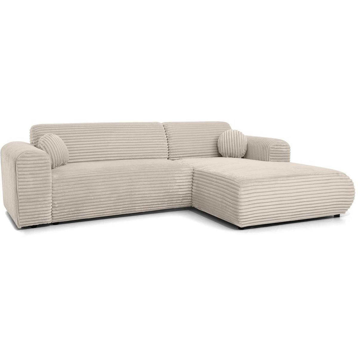 ECKSOFA Puerto, ohne Schlaffunktion, Beige, rechts - Beige/Schwarz, Textil (269/170cm) - Beautysofa