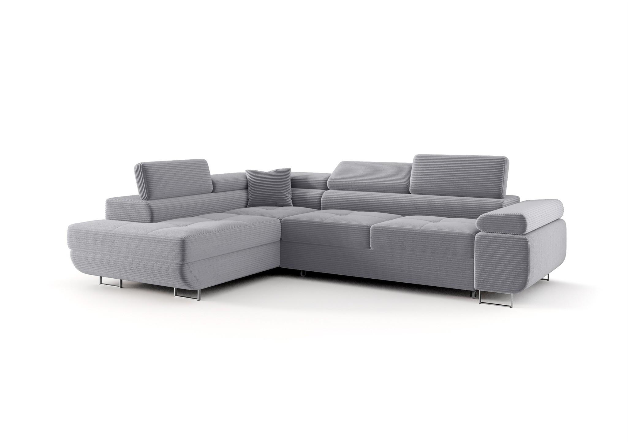 ECKSOFA Monaro Mit Schlaffunktion - Blaugrau, Holzwerkstoff/Textil (202/275cm) - Fun Möbel