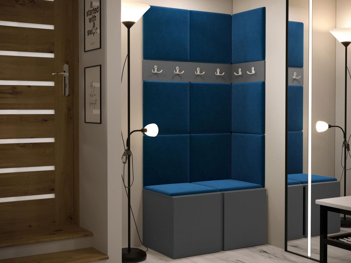 GARDEROBEN-SET Orion I - Blau/Graphitfarben, Holzwerkstoff/Kunststoff (84/186/46cm) - MIRJAN24