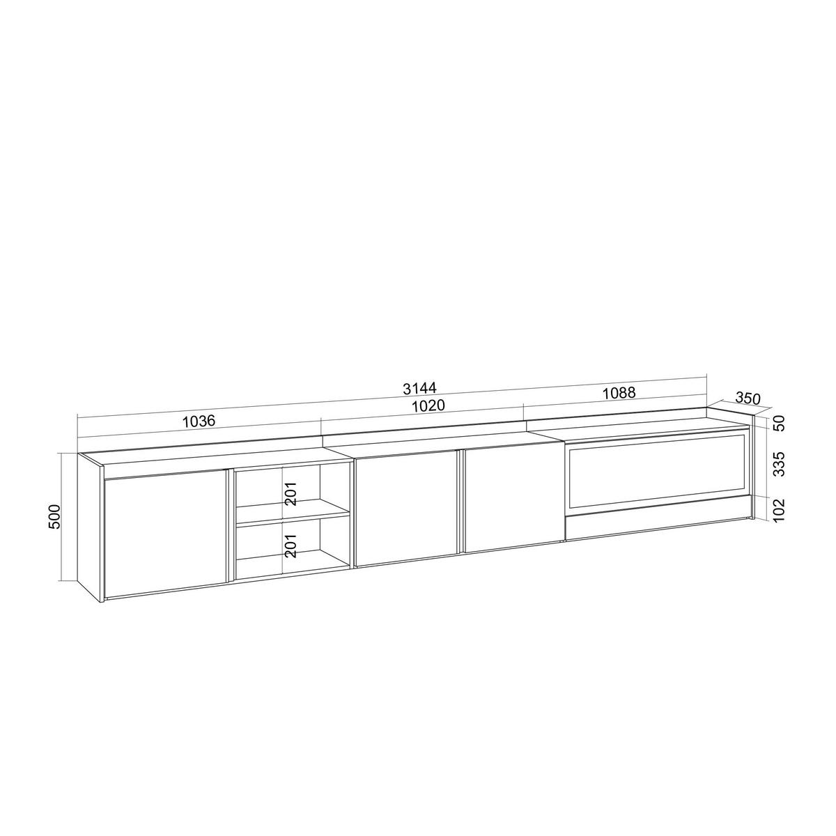 LOWBOARD, Beige, 315/35/50cm, Kamin mit Feuereffekt XXL - Beige, Holzwerkstoff (315/50/35cm) - Skraut Home