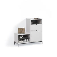 SCHUHSCHRANK Aterno Weiß 100 x 98.5 cm mit Tür und Schublade - Weiß, Holzwerkstoff (100/98.5/40cm) - Livinity®