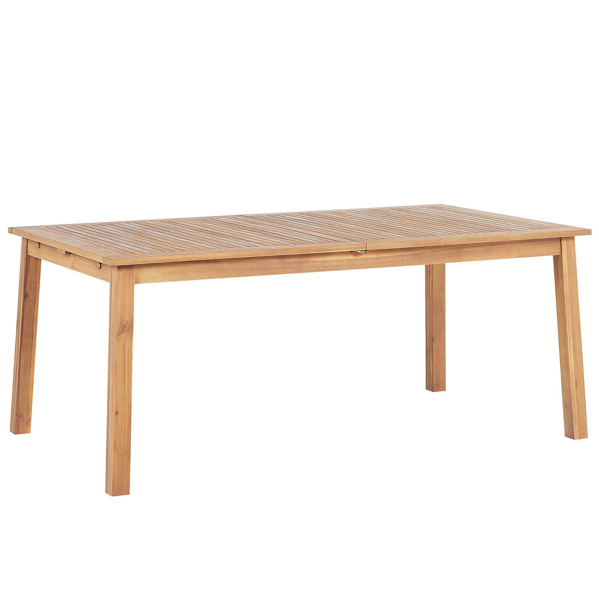 GARTENTISCH Akazienholz hellbraun 180-240/100 cm ausziehbar Cesana - Hellbraun, Holz (180/100/75cm) - Beliani