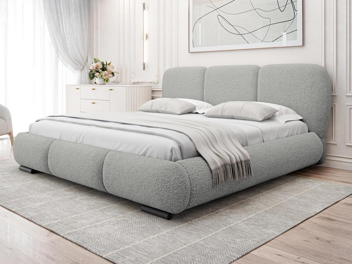 POLSTERBETT Rosa - Eichefarben/Hellgrau, Holz/Textil (140/200cm) - MIRJAN24