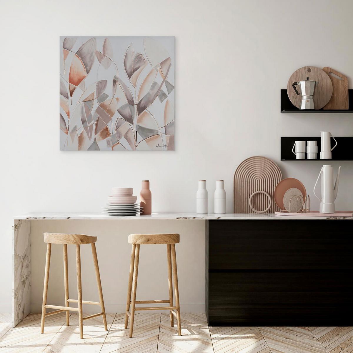 ACRYLBILD HANDGEMALT 80/80 cm - Taupe/Grau, Holz/Textil (80/80cm) - KUNSTLOFT