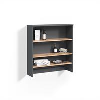 WASCHMASCHINENSCHRANK Paolina Anthrazit/Goldkraft Eiche 93.6 x 100.4 cm mit offenen Regalen - Honigeiche/Anthrazit, Holzwerkstoff (93.6/100.4/29cm) - Livinity®