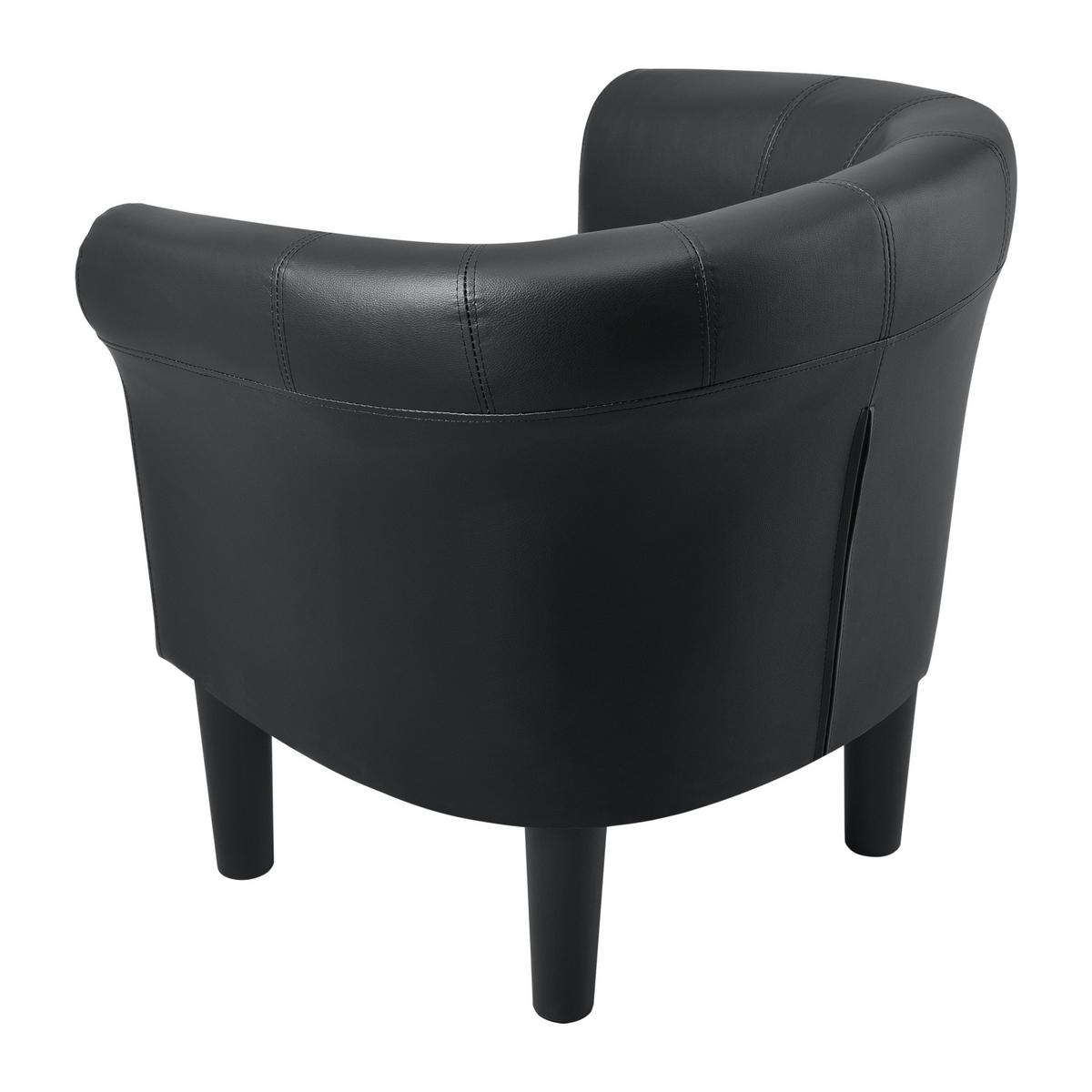 SESSEL Jelgava Kunstleder Schwarz - Schwarz, Textil (70/70/58cm) - [en.casa]