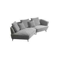 DESIGNSOFA GARBO Grau Webstoff - Schwarz/Grau, Textil/Metall (280/92/158cm) - KAWOLA