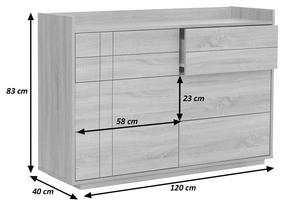 KOMMODE Beige - Beige, Holz (120/83/40cm) - MCW