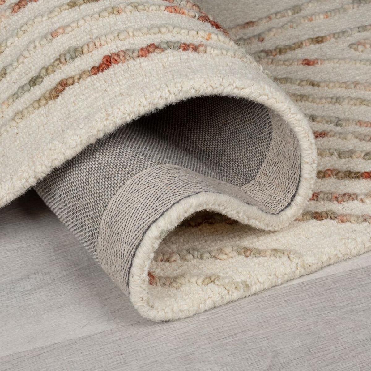 WOLLTEPPICH HUMBER, abstrakt, Natur-Orange, 120 x 170 cm - Naturfarben/Orange, Textil (170/120cm) - KADIMA DESIGN