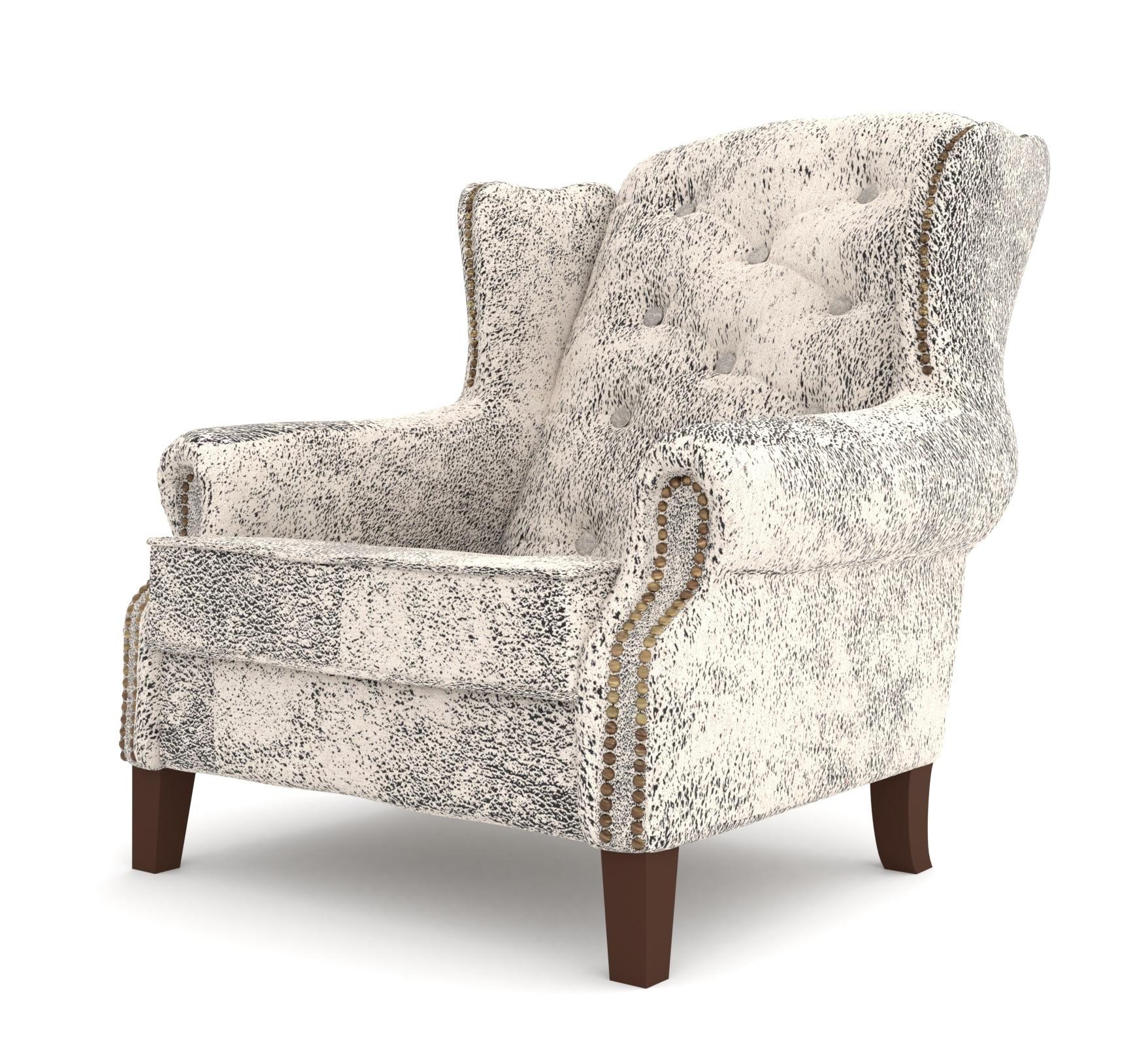 CHESTERFIELD-SESSEL Anton Weiß Microfaser Vintageoptik - Weiß/Braun, Holz/Textil (102/102/93cm) - S-Style Möbel