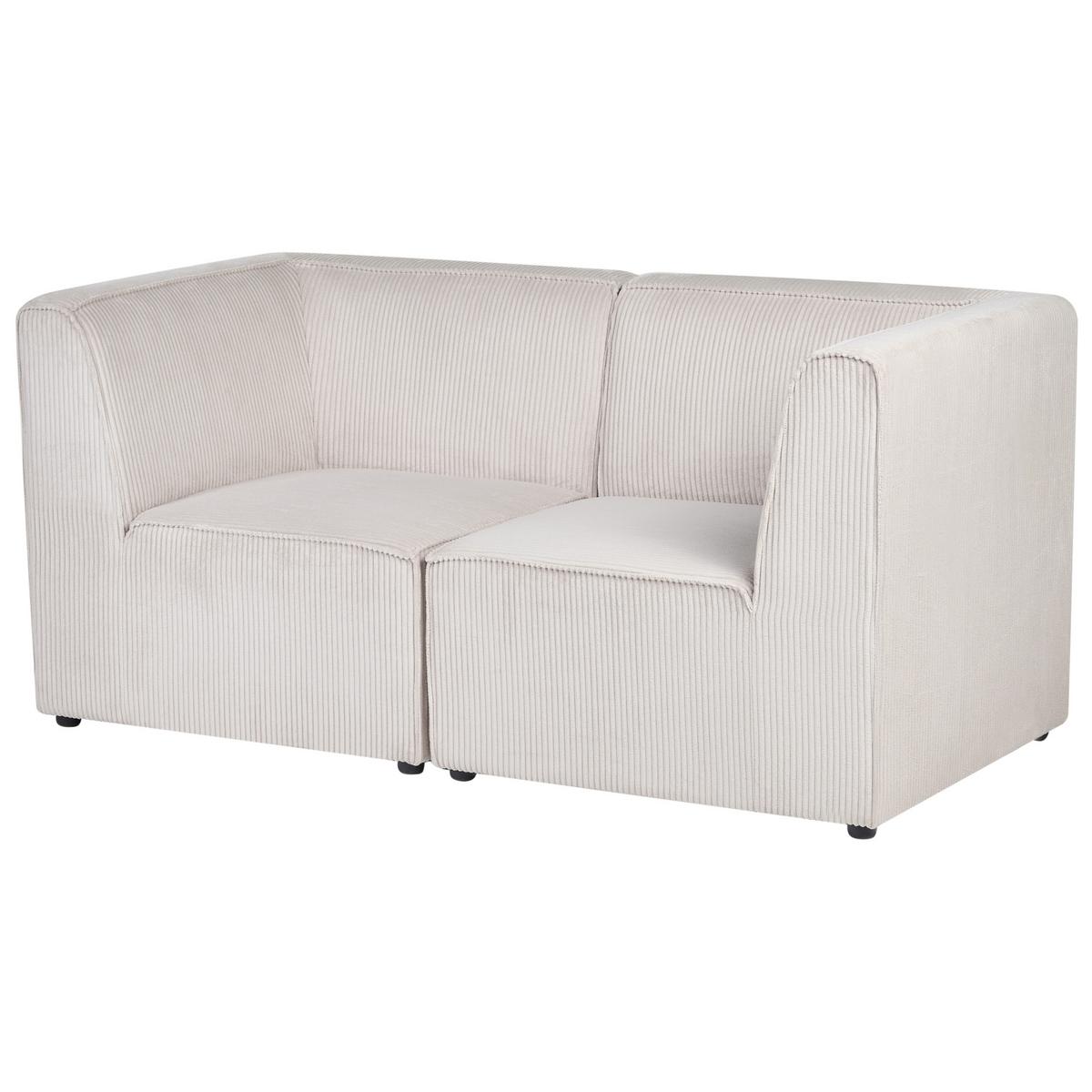 MODULSOFA 2-Sitzer Beige Cord Lemvig - Beige, Textil (166/78/83cm) - Beliani