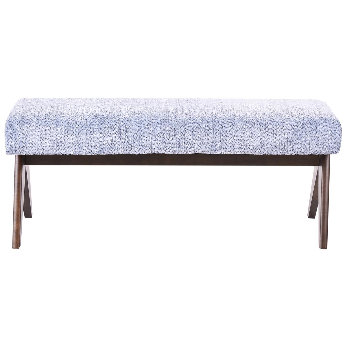 POLSTERBANK Chenillegewebe Hellblau/Dunkelbraun Tamre - Hellblau, Holz/Textil (118/48/46cm) - Beliani