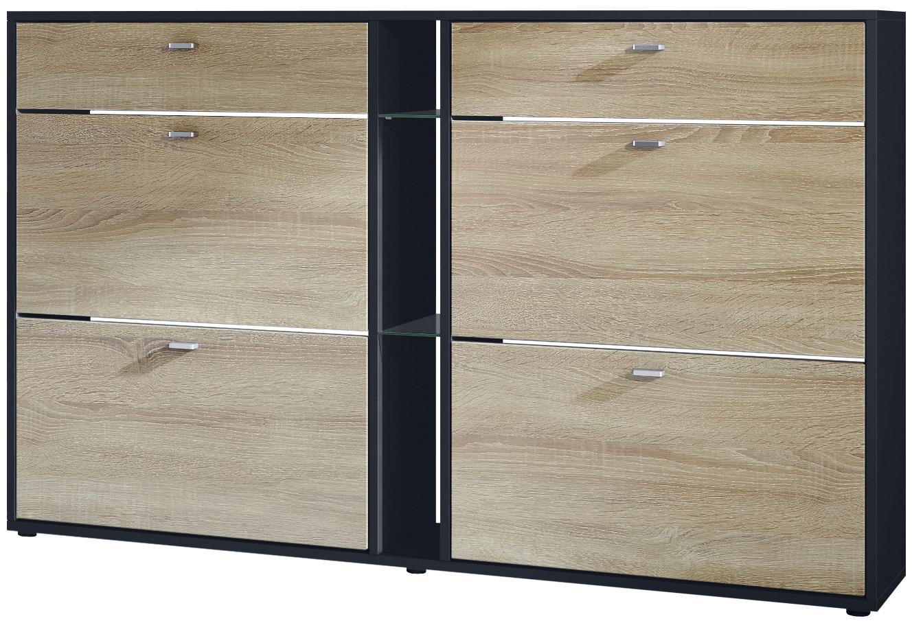 SCHUHSCHRANK Today Fronten in Eiche sägerau - Eiche San Remo, Holzwerkstoff (155.5/95/28cm) - Vladon