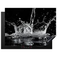 HERDABDECKPLATTE Wasser - Spritzwasser - Schwarz Induktionsmatte 71x52 cm - Schwarz, Kunststoff (71/52/0.2cm) - MuchoWow