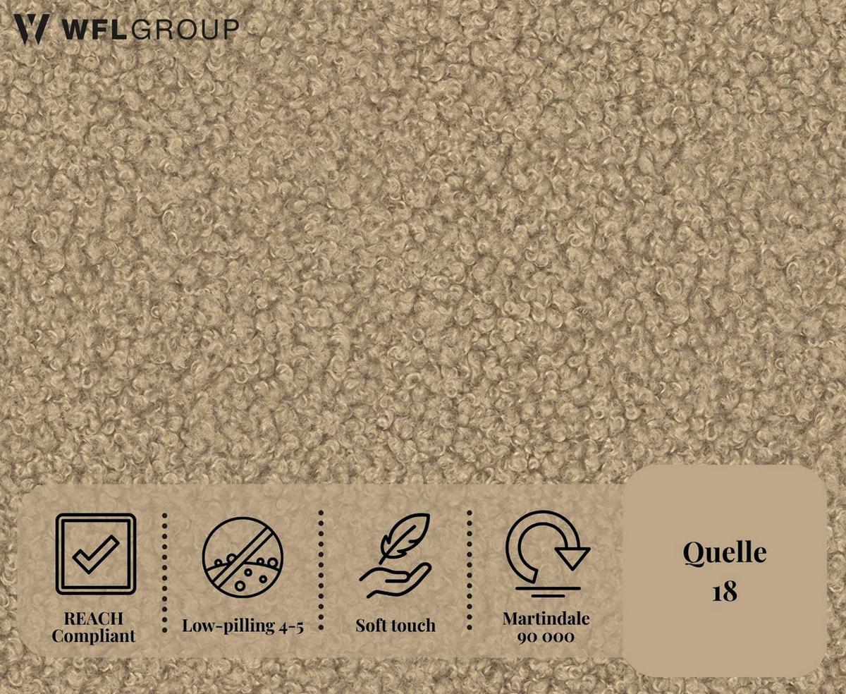 ECKSOFA Hana Loft 3-Sitzer Ecke Links, Boucle, Dunkelbeige 241/80/168 cm - Sandfarben/Beige, Textil/Metall (241/168cm) - WFL GROUP