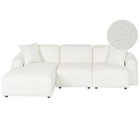 ECKSOFA Modul 3-Sitzer Bouclé Weiß rechtsseitig Hede - Weiß, Textil (244/148cm) - Beliani