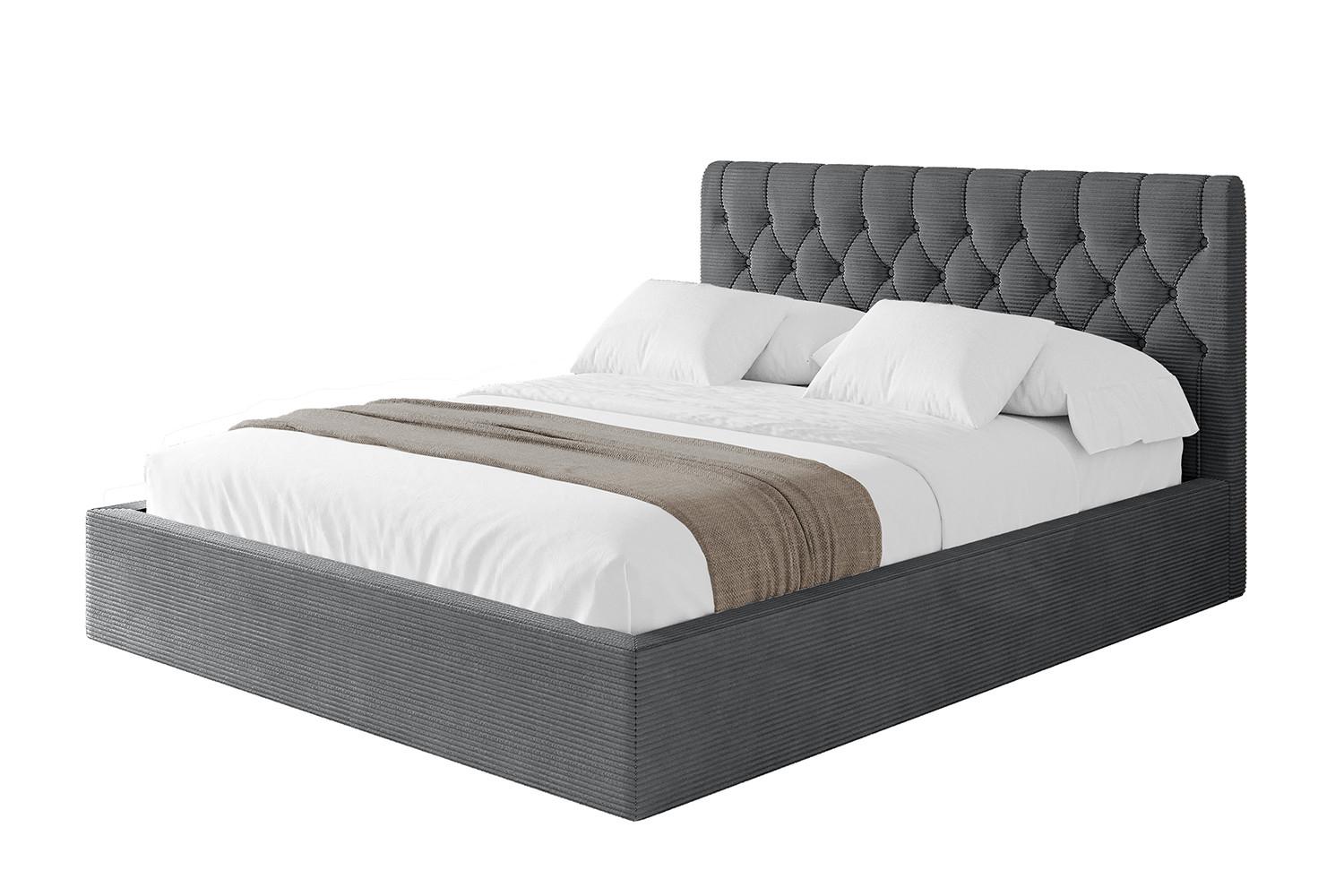 POLSTERBETT mit Bettkasten und Lattenrost, Bett mit Matratze H3/H4 - RENO 180x200 Dunkelgrau - Anthrazit, Holzwerkstoff/Textil (180/200cm) - ALTDECOR