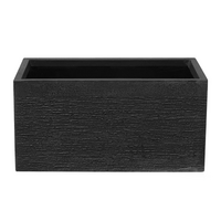 BLUMENTOPF schwarz rechteckig 60/29/30 cm Myra - Schwarz, Naturmaterialien (30cm) - Beliani