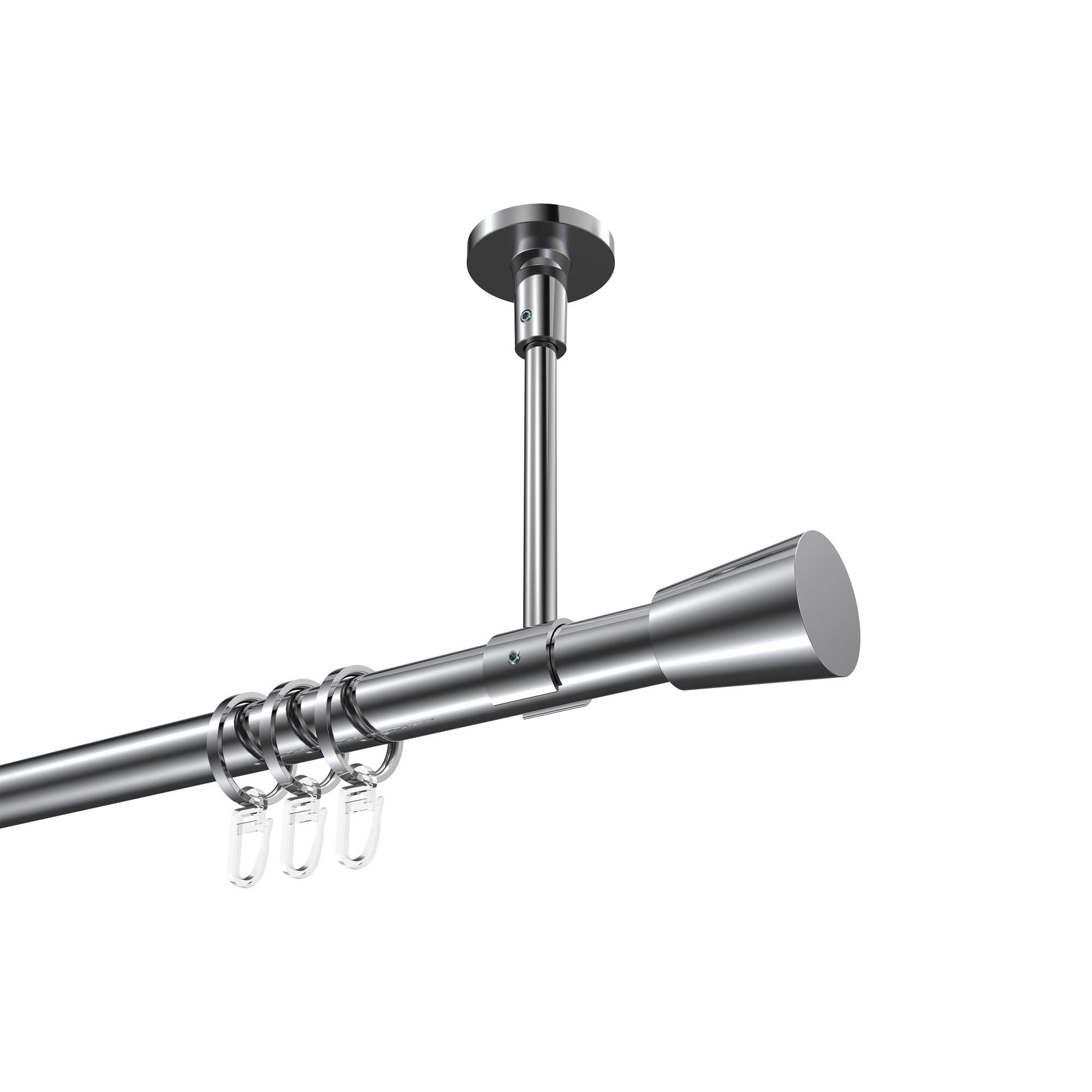 GARDINENSTANGE Sonette Sitra 420 cm (geteilt in 3 x 140 cm), 1-läufig, 20 mm Ø Chrom - Chromfarben, Metall (420cm) - INTERDECO