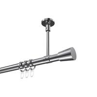 GARDINENSTANGE Sonette Sitra 420 cm (geteilt in 3 x 140 cm), 1-läufig, 20 mm Ø Chrom - Chromfarben, Metall (420cm) - INTERDECO