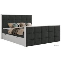 BOXBETT ALVIT DUO 180/200 - Dunkelgrau Stukture - Topper Visco - H4 - Dunkelgrau/Schwarz, Kunststoff/Textil (180/200cm) - MKS