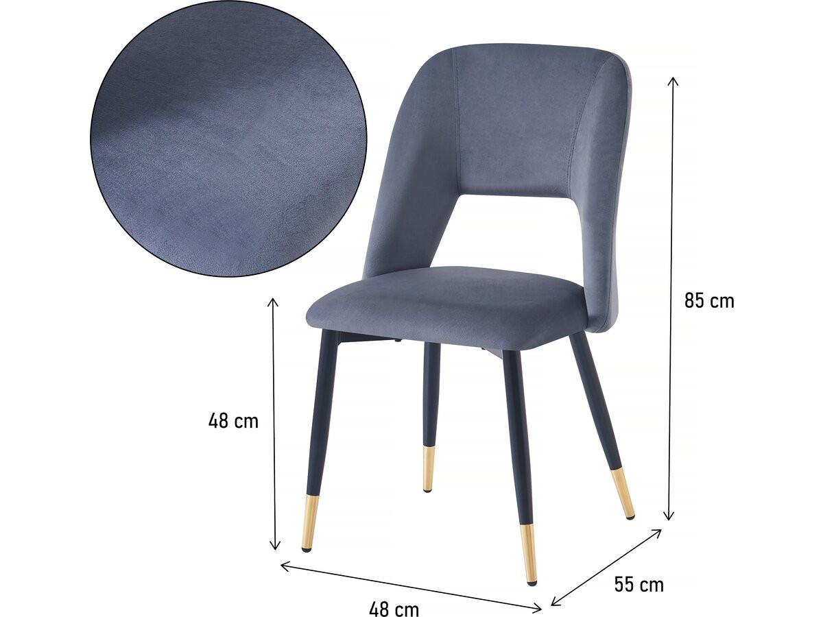 STUHL 2er Set coralie Grau - Grau, Textil (55/85/48cm) - Habitat Garten