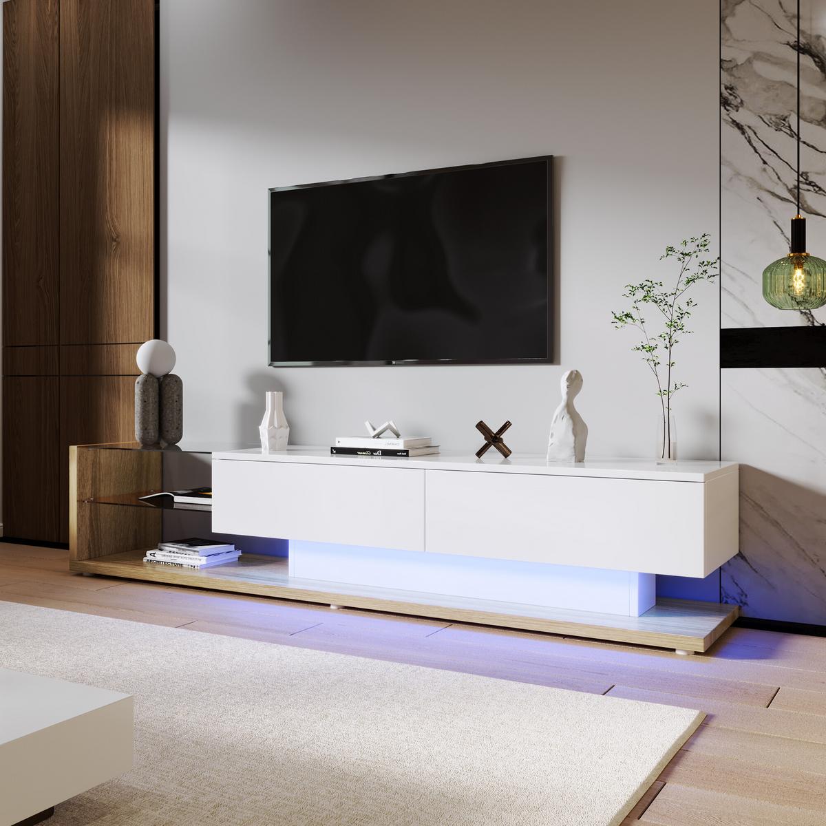 TV-MÖBEL Weiß 170/36/38CM - Schwarz, Holzwerkstoff (36/38/170cm) - Urban Meuble