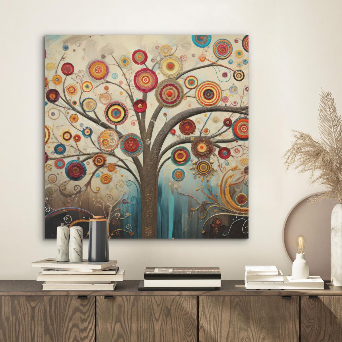 AKUSTIKBILD Baum - Baum des Lebens - Farbe Wandbilder 60x60 cm - Braun, Kunststoff (60/60/0.9cm) - MuchoWow