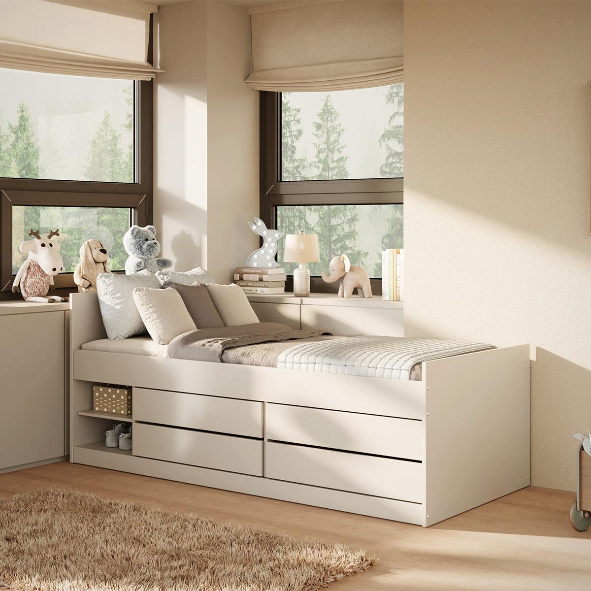 BETT 90/200 Kubi Weiß - Weiß, Holzwerkstoff (90/200cm) - Petits-meubles
