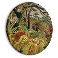 RUNDES BILD Braun 40/40 cm - Braun/Grün, Textil (40/40cm) - KUNSTLOFT