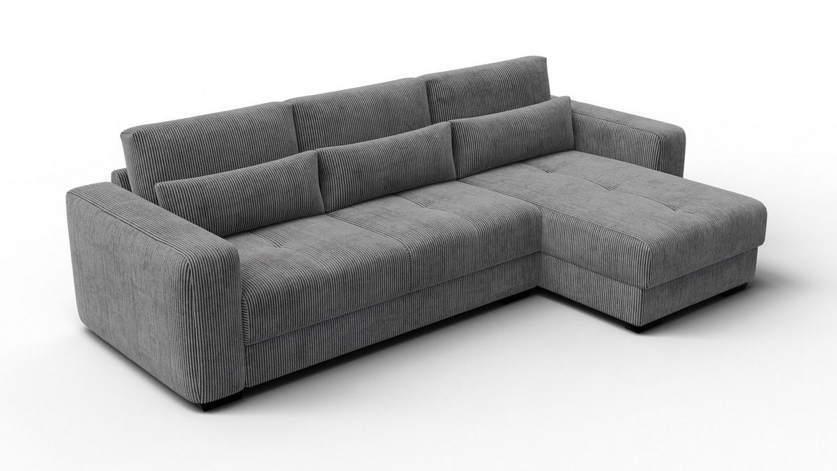 ECKSOFA OLI 4-Sitzer rechts, dunkelgrau - Dunkelgrau, Holz/Textil (295/172cm) - Wozimo