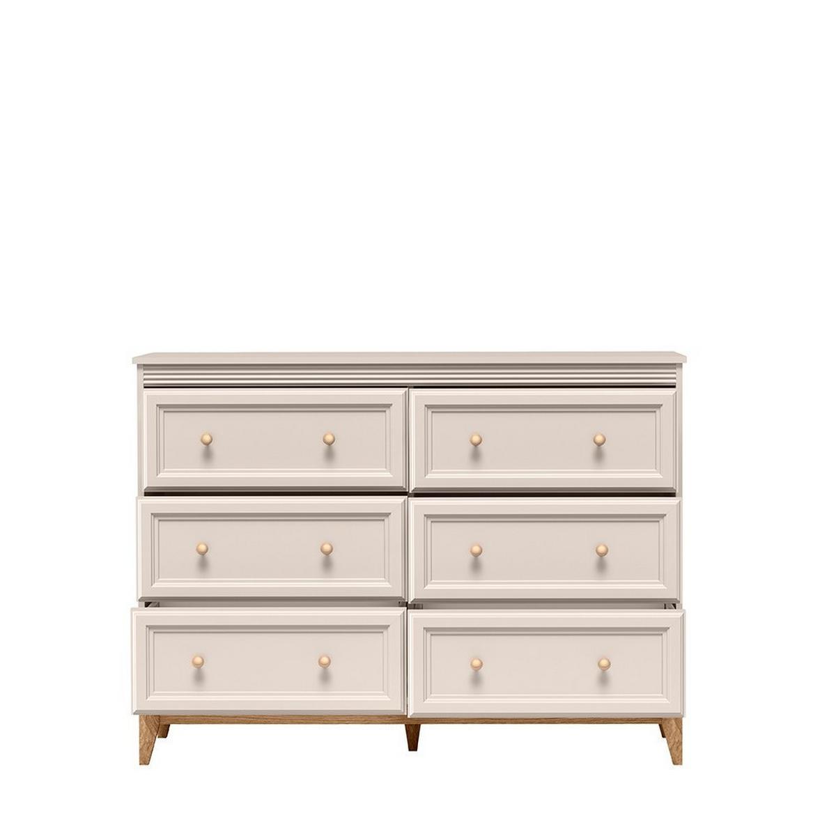 KOMMODE CUNEO 135,5/100/35cm mit 6 Schubladen Türen Kaschmir - Kaschmir, Holzwerkstoff (135.5/100/35cm) - MASSENO