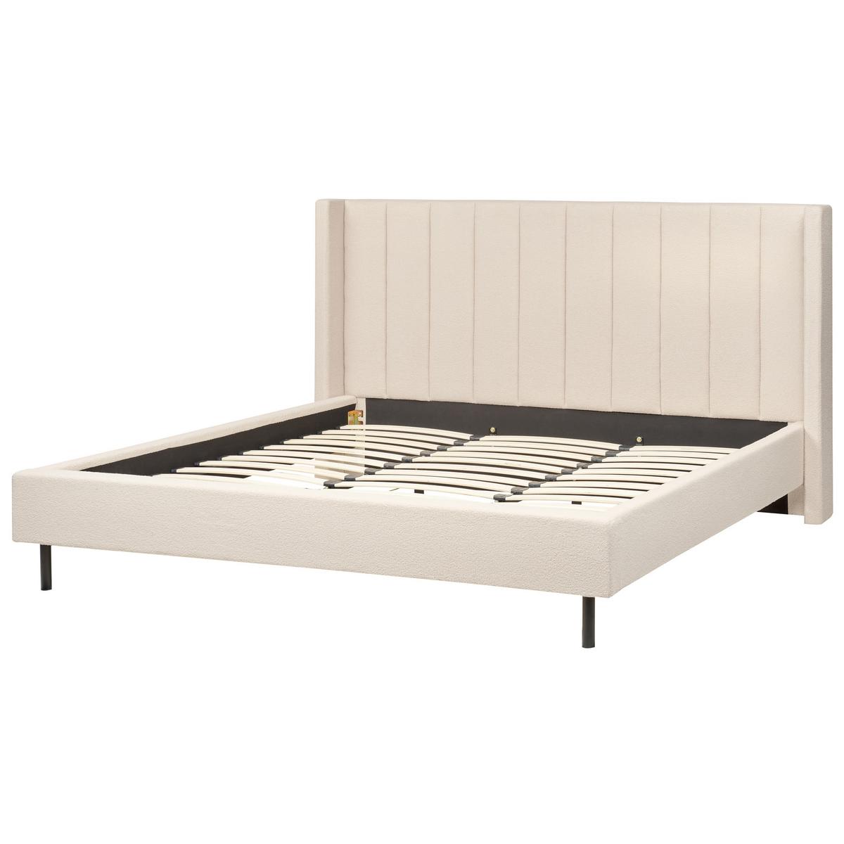 POLSTERBETT mit Lattenrost 180x200 cm Beige Villette - Beige, Textil (180/200cm) - Beliani