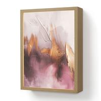 WANDLEUCHTE MIT AKKU Lila - Abstrakt - Farbe - Gold 30x40 cm - Mauve, Holzwerkstoff (30/40/8cm) - OnlyWow