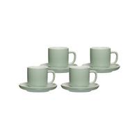 ESPRESSOTASSEN MIT UNTERTASSEN Jasper Mint 100 ml 4er Set - Mintgrün, Keramik (2/2/2cm) - Ritzenhoff Breker