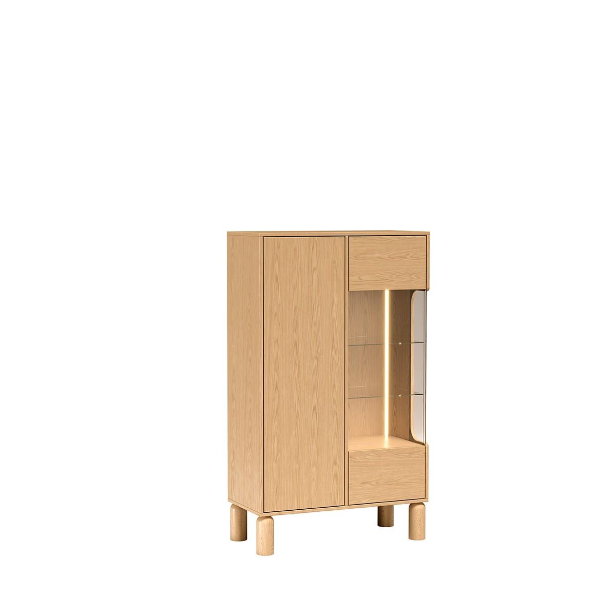 VITRINE SABBIA 145,7/89 cm in Eichefarben - Braun, Holzwerkstoff (89/145.7/40.6cm) - MASSENO
