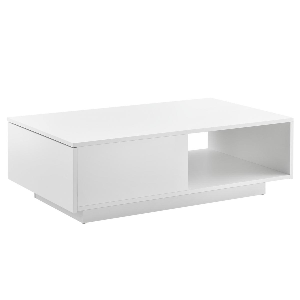 COUCHTISCH Biskra 95/55/31 - Weiß Hochglanz, Holzwerkstoff (55/95/31cm) - [en.casa]