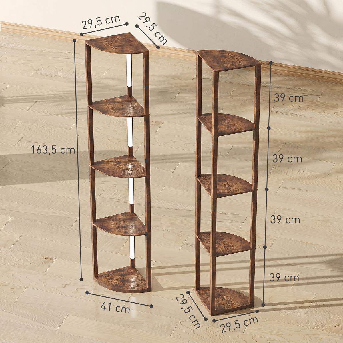 STEHLEUCHTE MDF Rustikal-Braun - Braun, Holzwerkstoff (41/29.5/163.5cm) - HOMCOM