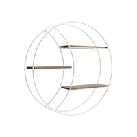 WANDREGAL Pulenzo - Weiß/Naturfarben, Holzwerkstoff/Metall (44/44/10cm) - MIRJAN24