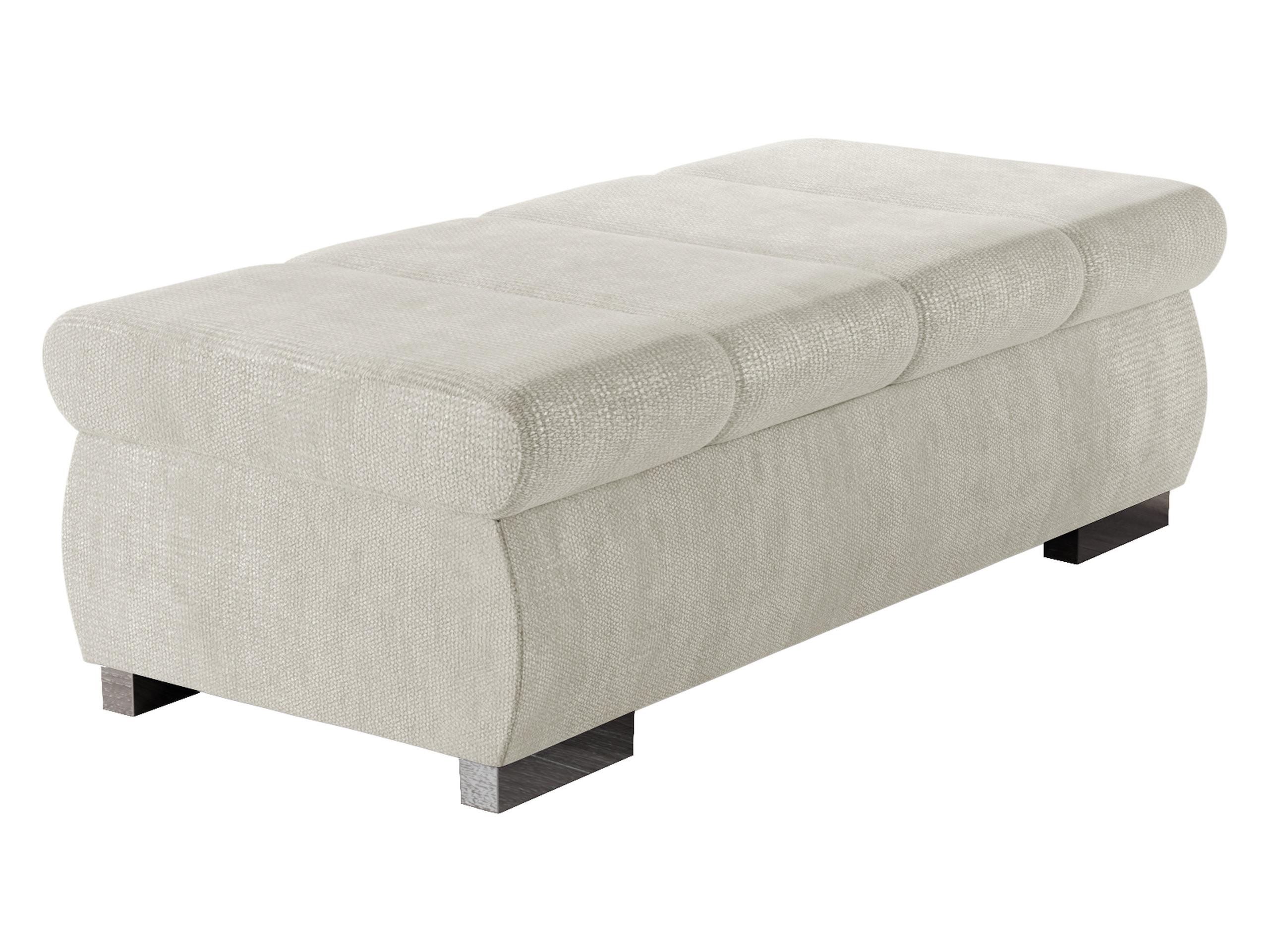 POLSTERHOCKER Bangkok Groß - Silberfarben/Creme, Holz/Kunststoff (120/39/60cm) - MIRJAN24