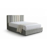 POLSTERBETT CATTURA Grau Velvet - Grau, Textil (140/200cm) - KAWOLA
