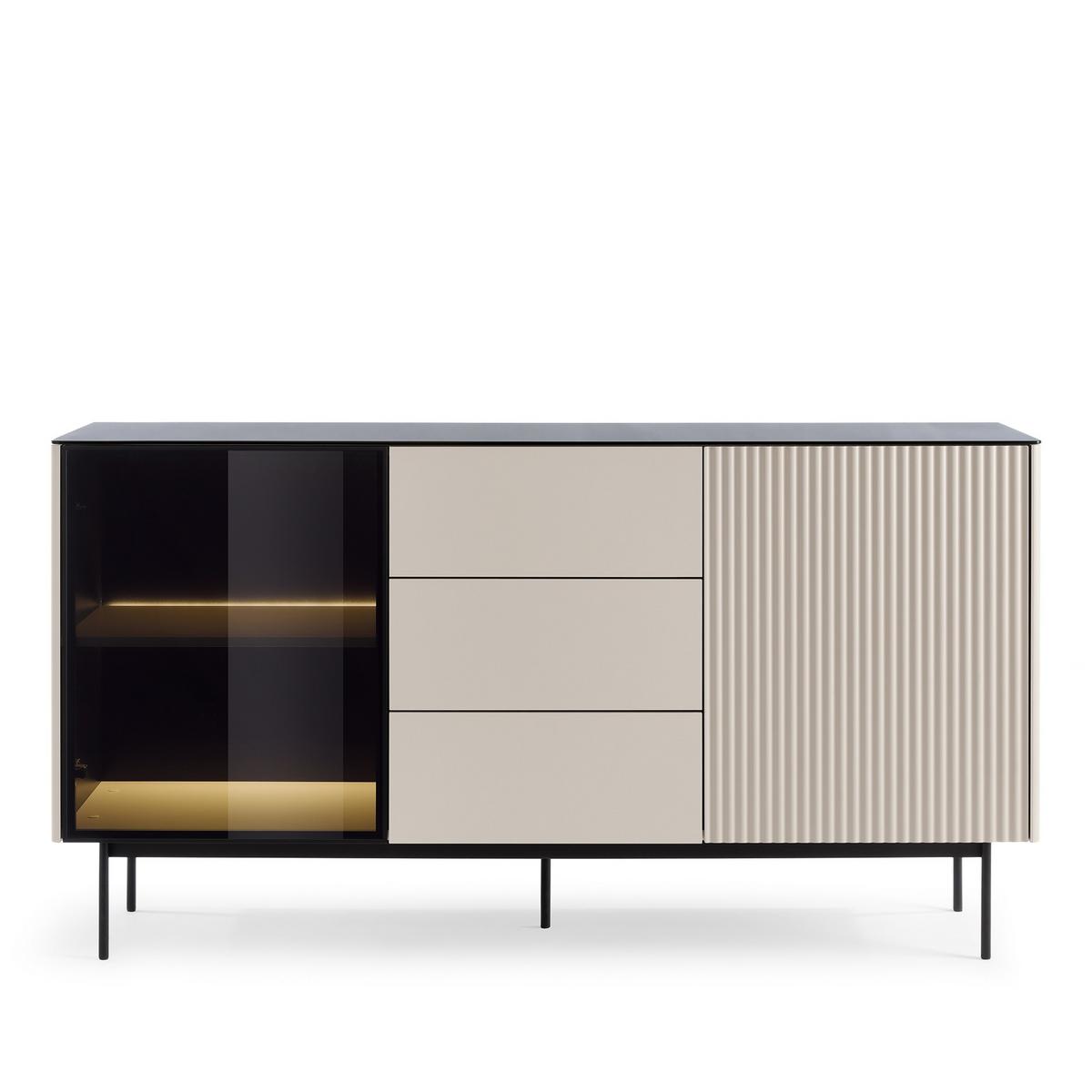 SIDEBOARD VELLUTO 157x39x84 cm mit 3 Schubladen und 2 Türen Kaschmir - Kaschmir, Holzwerkstoff (157/84/39cm) - MASSENO