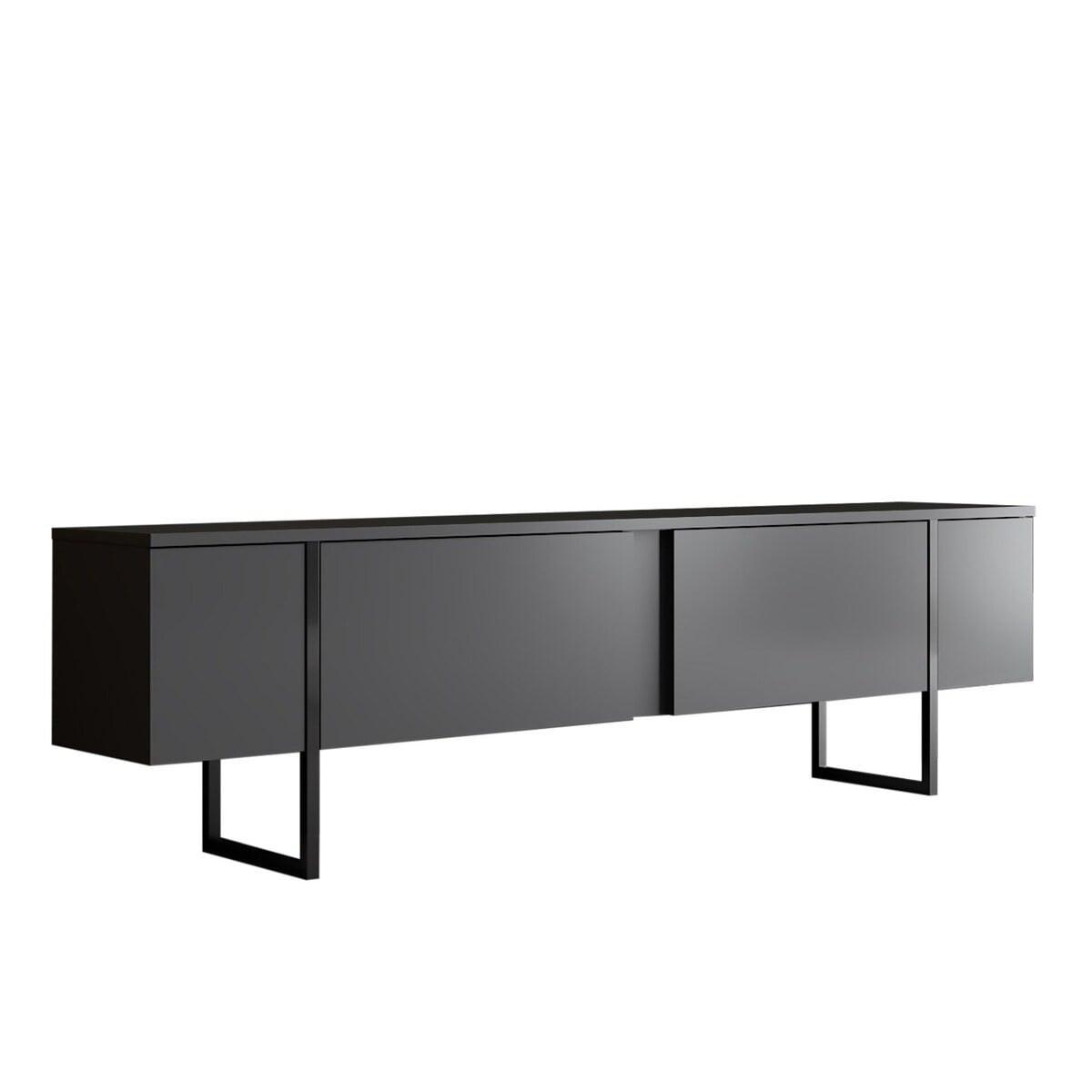 TV-MÖBEL luxe Schwarz - Anthrazit, Holzwerkstoff (180/50/30cm) - Calicosy
