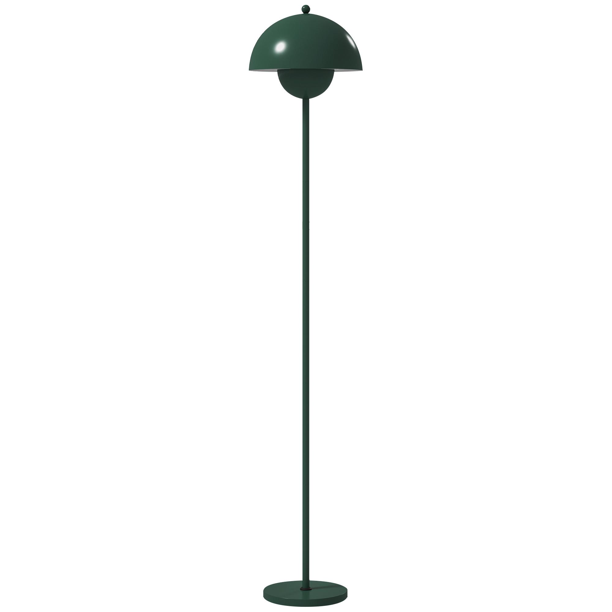 STEHLAMPE mit rundem Schirm, Fußschalter Grün - Grün, Metall (30/30/155cm) - HOMCOM