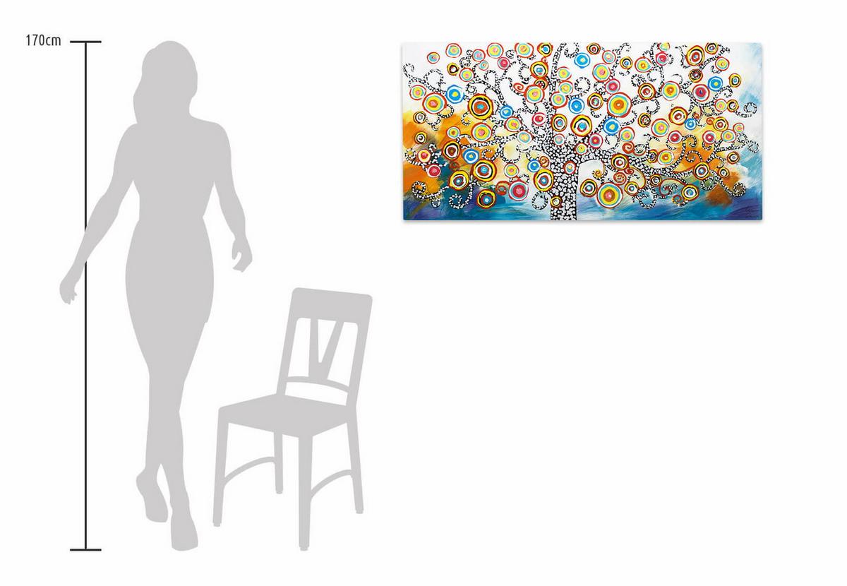 ÖLGEMÄLDE 120/60 cm - Blau/Gelb, Holz/Textil (120/60cm) - KUNSTLOFT