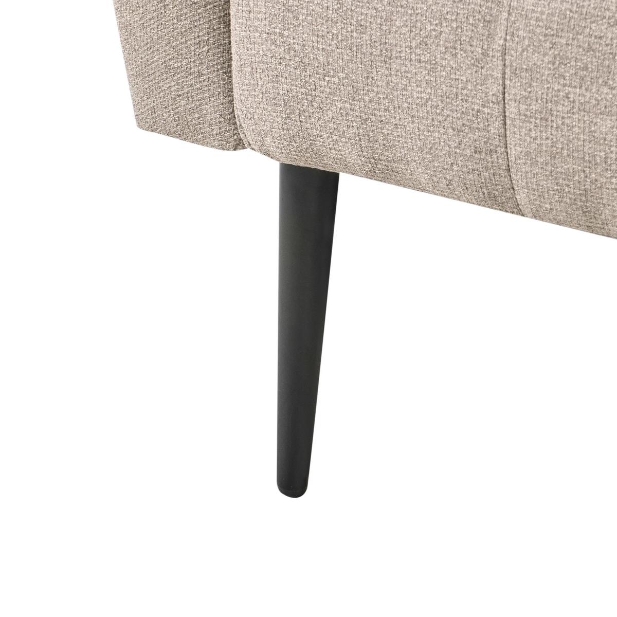 CHAISELONGUE Stoff Hellbraun Nantilly - Hellbraun/Schwarz, Textil (175/76/69cm) - Beliani
